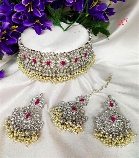 Zevar I Beautiful Pearls Choker Necklace Set At Rs