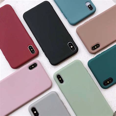 Matte Soild Color Case For IPhone X XR XS Max Case Silicone Cover For