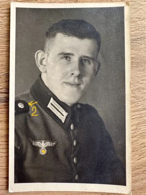 Pk Portrait Foto Wehrmacht Wh Heer Feldbluse Batl Kopf Wk Eur