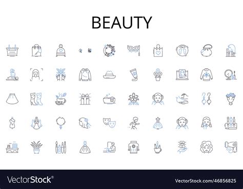 Beauty Line Icons Collection Collaboration Vector Image