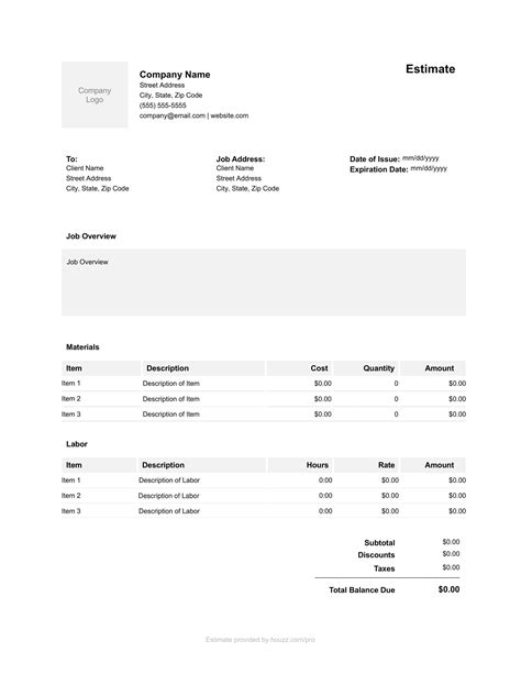 Free Printable Fence Estimate Templates Excel Pdf Word