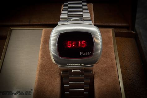 PULSAR CLASSIC Steel LED LCD Digital Watch W Original Box EBay