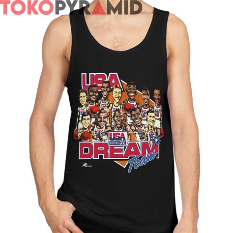 Rare Basketball Usa Dream Team Caricature Shirt Tokopyramid