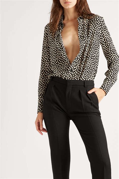 Polka Dot Top Outfit Polka Dots Crepes Saint Laurent Shirt Mr