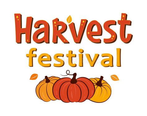 Harvest Festival Poster Or Flyer Design With Hand Lettering Label Stock