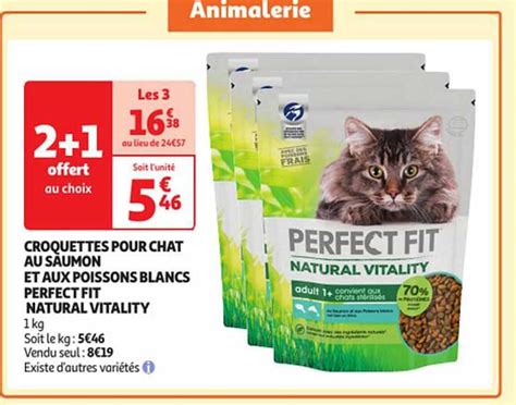 Promo Croquettes Pour Chat Au Saumon Et Aux Poissons Blancs Perfect Fit