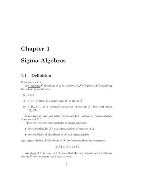 Chapter Sigma Algebras