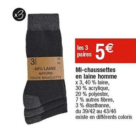 Offre Lot De Paires De Mi Chaussettes Homme Chez Hyper U