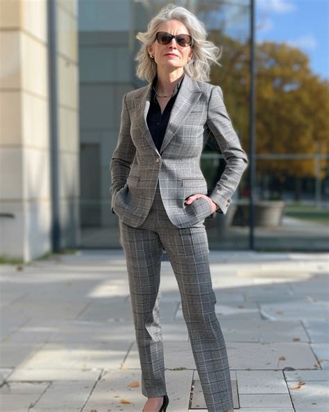 Gray Checked Suit With Black Shirt Sumissura