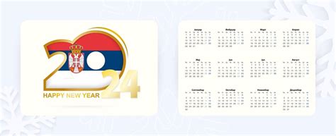 Premium Vector | Horizontal pocket calendar 2024 in serbian language ...