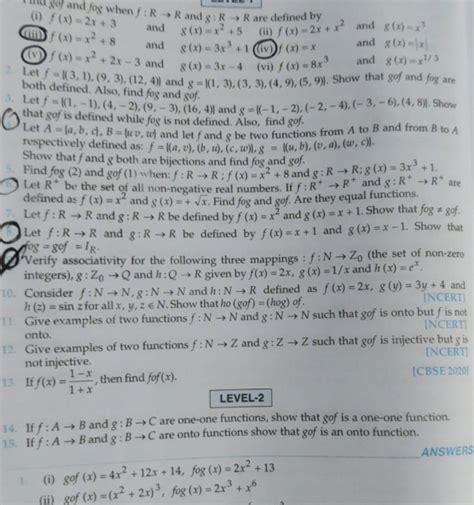 I F X 2x When F R→r And G R→r Are Defined By Iiii F X X2 8 And G X