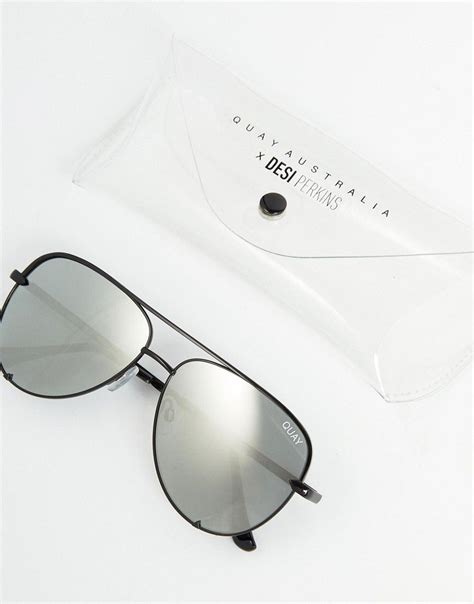 Quay Australia X Desi High Key Mini Aviator Sunglasses