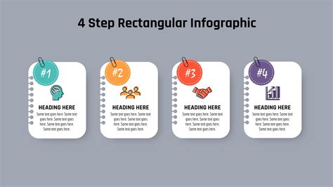 95 PowerPoint 4 Step Rectangular Infographic PowerUP With POWERPOINT