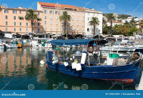 The Picturesque Fishing Port Of Ajaccio Corsica France Stock Image