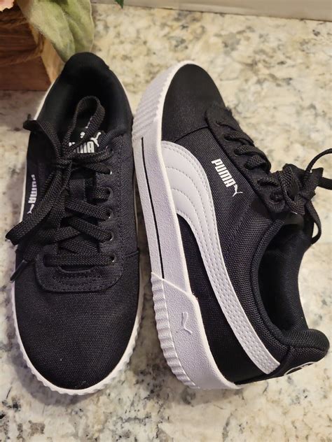 Puma Womens Soft Foam Optimal Confort Black White Textile Sneaker Size