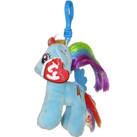 Pyoopeo Ty Sparkle Rainbow Dash Clip 4 10cm Keyring Plush Stuffed