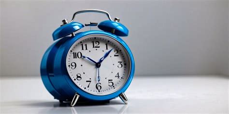 Premium Ai Image Blue Alarm Clock