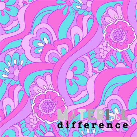 Retro Sunflowers Grape Sherbet Js Material Difference
