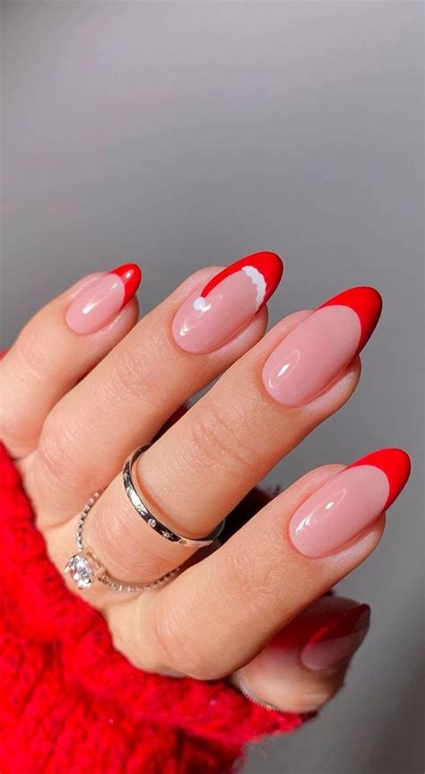 40 Festive Christmas And Holiday Nails 2021 Red French Tip Christmas Nails Xmas Nails