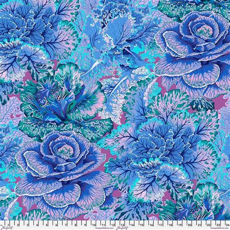 Kaffe Fassett Fabric Phillip Jacobs Curly Kale Pj Blue Floral