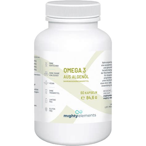 Vegane Omega Kapseln Aus Algen L Mit Dha Mg Und Epa Mg