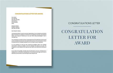 Congratulation Letter For Award in Word, PDF, Google Docs, Pages ...