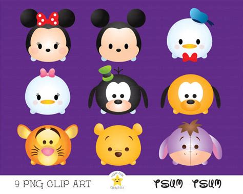 Tsum Tsum Clipart Tsum Tsum Graphics Mickey Mouse Clipart Etsy