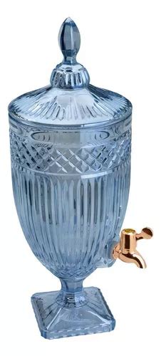 Dispenser Suqueira De Cristal Torneira Cobre Azul Persa L Mercadolivre