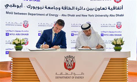 Abu Dhabi Doe Inks Deals With Nyu Abu Dhabi To Enhance Energy And Water