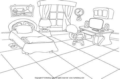 Bedroom Coloring Sheet | Turtle Diary