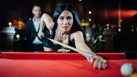 Julia De Lucia Busty Latina Julia De Lucia Loses A Games Of Pool And