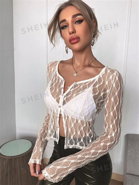 Shein Unity Top Mit Knopf Spitze Ohne Bh Aktuelle Trends Günstig