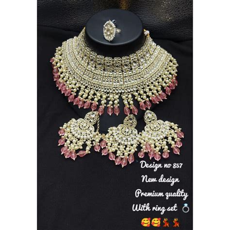 Indian Bollywood Ethnic Bridal Gold Plated Polki Kundan Pearl Choker