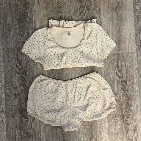 Brandy Melville Matching Set Cream Off White Color Depop