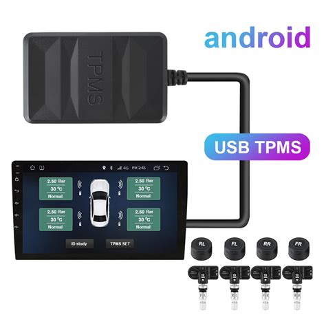 Android Tpms Tire Pressure Monitoring System For Car Radio Dvd Player Spare Tyre Internal