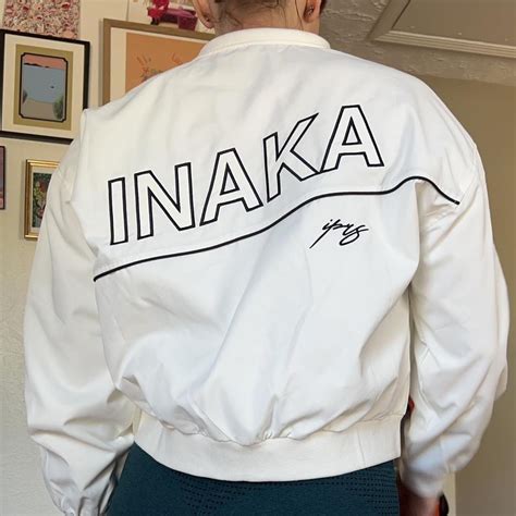 inaka power womens white bomber jacket inaka depop