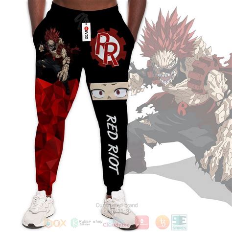 HOT Eijiro Kirishima My Hero Academia Red Riot Anime Jogger Pants Express Your Unique Style