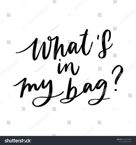 Vector Hand Lettering Whats My Bag Stock Vector Royalty Free