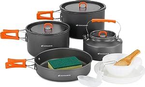 Odoland Camping Cookware Set Non Stick Lightweight Camping Kettle Pots