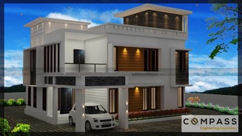 Best 4 BHK Modern Style Home Design House Plan Duplex House For Two