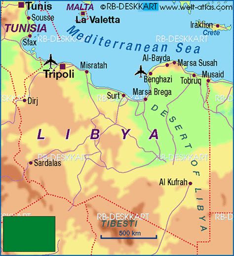 Africa Libyan Desert Map