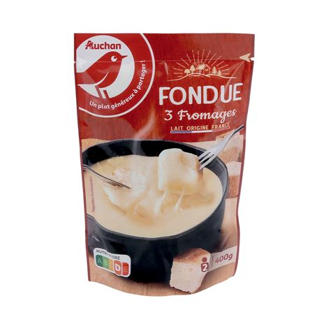 AUCHAN Préparation pour fondue aux 3 fromages 400g pas cher à prix Auchan