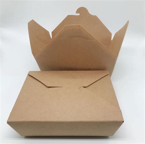 Disposable Kraft Paper Food Packaging Box Biodegradable Cardboard