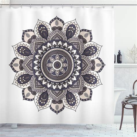 Ambesonne Ethnic Shower Curtain Oriental Mandala Yoga Motif 69wx84l