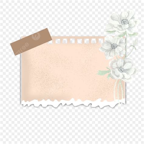 Anemone Watercolor PNG Transparent Vintage Note Paper With Anemone