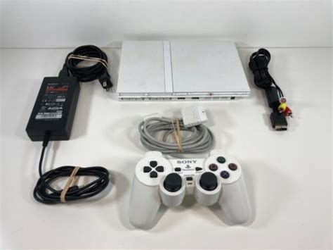 Sony Playstation 2 PS2 Slim Ceramic White Console Controller SCPH