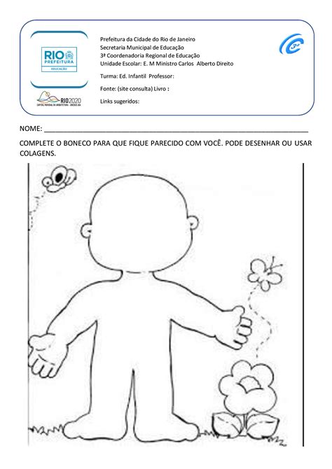 Quem Sou Eu Atividades Para Educação Infantil BRAINCP