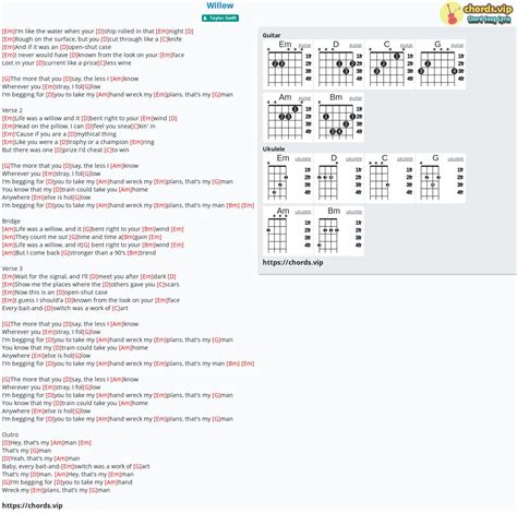 Chord Willow Tab Song Lyric Sheet Guitar Ukulele Chords Vip