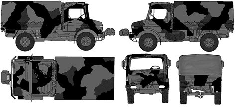 2001 Mercedes Benz Unimog U1300l Heavy Truck Blueprints Free Outlines