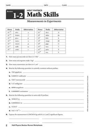 Section Reviews All Holt Physics Pdf Worksheets Library